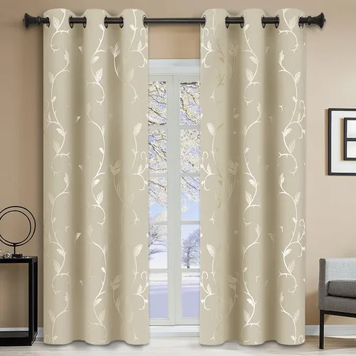 Miniatura 50 de BUHUA Cortinas Opacas de 63 Pulgadas de Largo, 2 Paneles con Aislamiento Térmico, Tratamiento de Ventana para Dormitorio, Cortinas Oscurecedoras