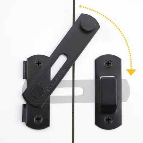Miniatura 3 de Pestillo para puerta de granero, paquete de 4 pestillos para puerta, pequeños, negros, deslizantes, puertas deslizantes, para gabinete de vino