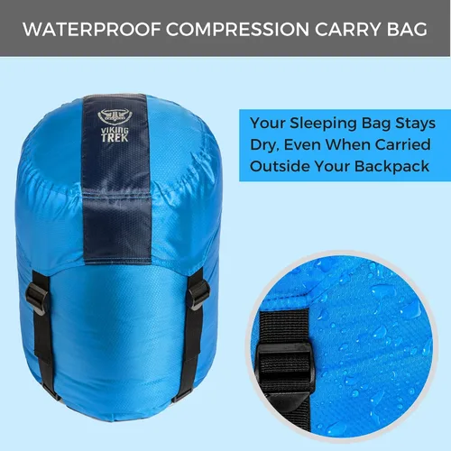Miniatura 4 de Viking Trek 350x Saco de dormir ligero para adultos, cálido y transpirable, equipo de campamento compacto para senderismo y mochilero, artículos