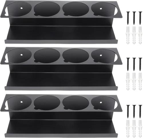 RealPlus Soporte para latas de aerosol, organizador de 4 latas, soporte de acero resistente montado en la pared para garaje y espacio de trabajo,