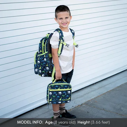 Miniatura 2 de mibasies Mochila para niñas y niños, ideal para niños y niñas, mochila para preescolar jardín de infantes y primaria, galaxia dinosaurio, Escuela-17L