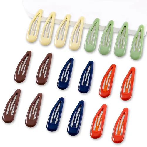 Miniatura 13 de 20 pinzas metálicas para cabello con cierre a presión en forma de gota de agua, pasadores antideslizantes para mujeres, pinzas pequeñas brillantes