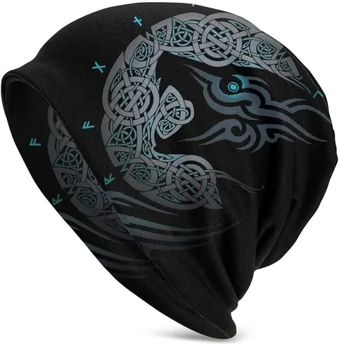 Gorro de lobo vikingo, gorro casual para correr, con el mito nórdico Fenrir Wolf Graphic 3D, gorro holgado (color lobo, tamaño consigue dos)