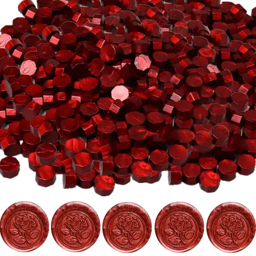 Miniatura 10 de 720 unidades de cuentas de cera para sellos, cuentas de cera de 0,55 lb, cuentas de cera octogonales para sello de cera, perfectas para sellos