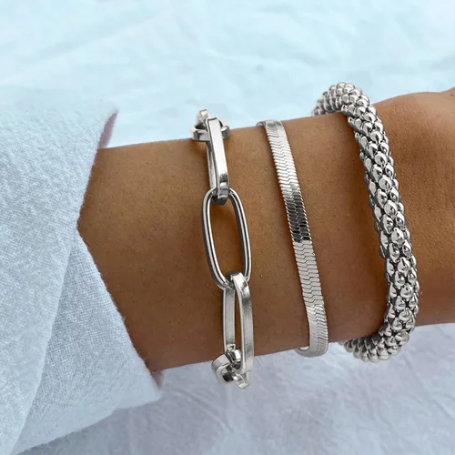 Miniatura 187 de Long tiantian Pulsera de oro gruesa para mujer, pulseras de oro delicadas, pulseras para mujer, pulseras apilables de eslabones de cadena