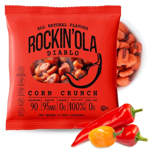 Miniatura 8 de Rockin'Ola - Bocadillos crujientes de maíz, aperitivos de regreso a clases, granos de maíz enteros crujientes, perfectos para llevar, todos