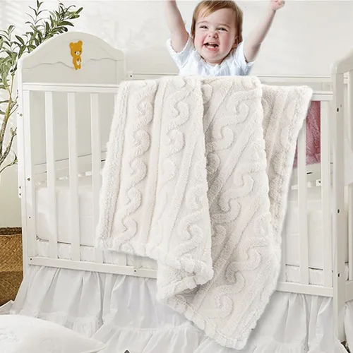 Miniatura 2 de HOMRITAR Mantas de bebé para niños o niñas, manta mullida y suave 3D para bebé, suave, cálida y acogedora de franela polar, manta de recepción