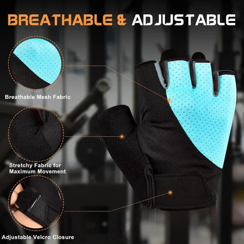 Miniatura 3 de sunnex Guantes de entrenamiento para mujer – Guantes de levantamiento de pesas transpirables con acolchado de silicona antideslizante, guantes