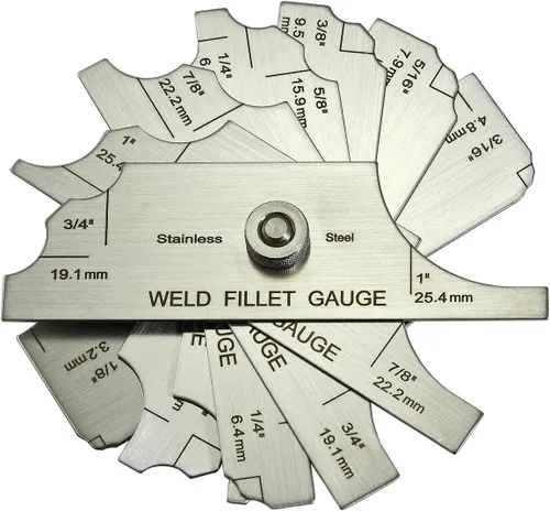 RIVERWELD Juego de Calibradores de Soldadura de Filete de 7 Piezas Calibrador MG-11 Rl Calibradores de Profundidad Prueba de Inspección de Soldadura