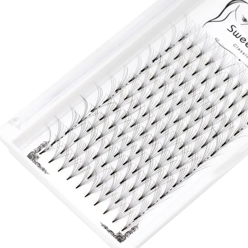 Miniatura 5 de 120 extensiones de pestañas postizas de 0.07 a 0.71 pulgadas para elegir abanicos de volumen 7D, grosor de 0.003 in, rizo D, injerto natural