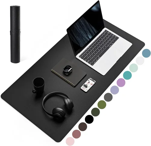 Miniatura 52 de YSAGi Almohadilla de escritorio de piel antideslizante, tapete impermeable para teclado de computadora portátil, protector de mesa y alfombrilla