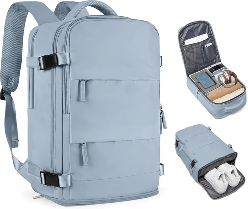 Miniatura 25 de coofay Mochila de viaje, para laptop, unisex, aprobada para aviones, bolsa de mano, equipaje, para artículos personales, para debajo del asiento