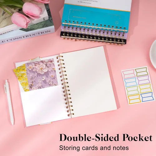 Miniatura 7 de Cuaderno de espiral de cuadrícula de puntos, tamaño A5, 160 páginas, cuaderno de papel grueso, cuaderno de plástico de tapa dura de 5 x 7 pulgadas