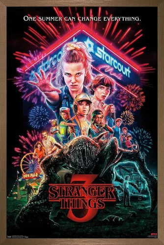 Miniatura 22 de Trends International Netflix Stranger Things: Season 3 - Póster de pared de una hoja, 14.725 x 22.375 pulgadas, versión enmarcada de madera
