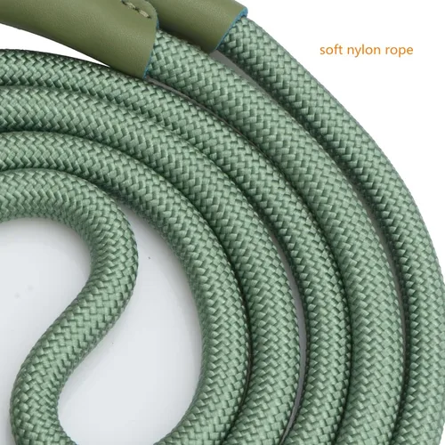 Miniatura 6 de Correa de perro manos libres de 7 pies, correa de cintura de cuerda de nailon para perros caminar correr Verde salvia