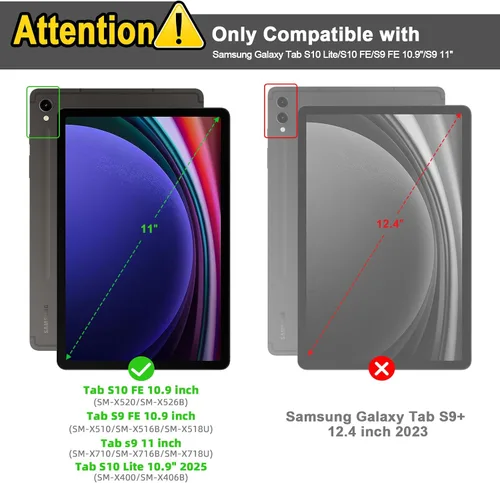 Miniatura 2 de GOKOCO para Samsung Galaxy Tab S10 Lite/S10 FE/S9 FE 10.9"/Tab S9 11" Funda para Teclado, Funda Magnética Desmontable Inalámbrica Bluetooth con Negro