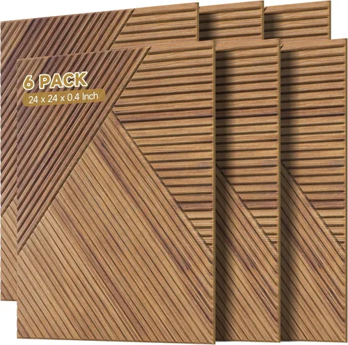 Miniatura 14 de Paneles acústicos de pared, paquete de 6 unidades de tamaño total de 72 x 48 pulgadas, paneles acústicos decorativos autoadhesivos para pared