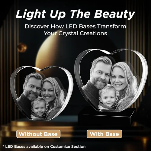 Miniatura 6 de Captur3D - Foto de corazón de cristal 3D, personalizado, con imagen grabada y mensaje, regalo para cumpleaños, boda, recuerdo, día de la madre, San