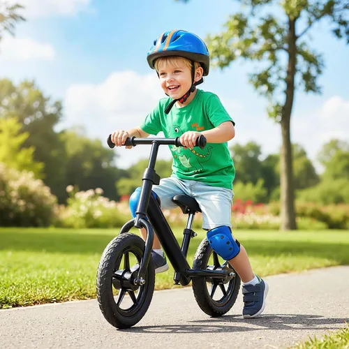 BABY JOY Bicicleta de equilibrio para niños, bicicleta de entrenamiento sin pedal con manillar y asiento ajustables y neumáticos EVA a prueba de