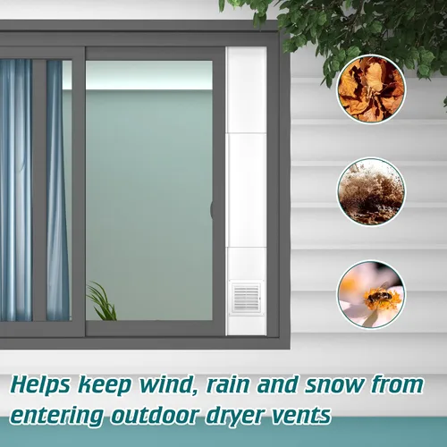 Miniatura 8 de Daisypower Kit de ventana de ventilación para secadora, kit de ventilación de ventana ajustable de 4 pulgadas con cubierta de ventilación
