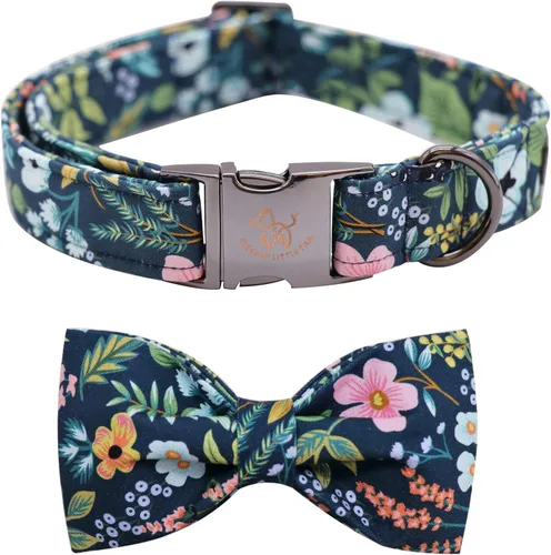Miniatura 37 de Collar para perro Elegant Little Tail con moño, estampado de pepinillos, collar de moño lindo para perros pequeños eneldo