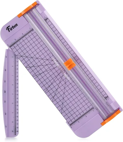 Miniatura 9 de Firbon - Cortador de papel A4 de titanio de 12 pulgadas, herramienta para álbumes de recortes, con protección de seguridad automática y regla 1-negro