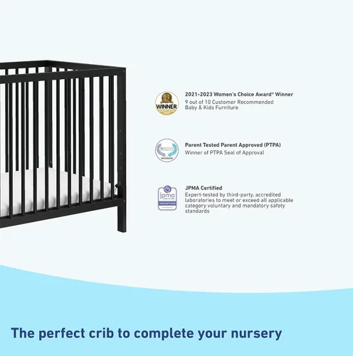 Miniatura 4 de Graco Teddi, Mini cuna convertible 4 en 1 con colchón adicional resistente al agua (negro) – Certificado GREENGUARD Gold, colchón de 7 cm incluido