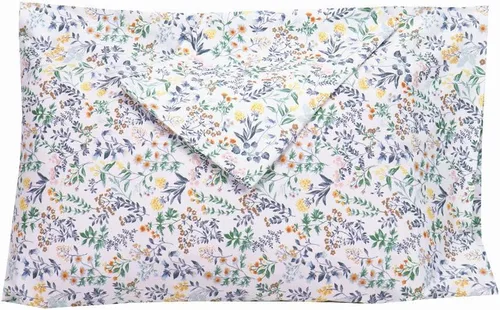 Miniatura 6 de Juego de 2 fundas de almohada de algodón botánico blanco, funda de almohada suave tamaño Queen con cierre envolvente, 20 x 30 pulgadas
