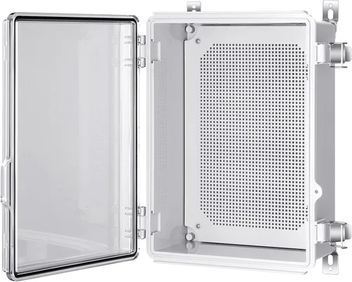 Miniatura 20 de Gratury Caja de conexiones, carcasa de plástico impermeable IP67 para proyectos eléctricos, cubierta gris con bisagras, incluye placa de montaje