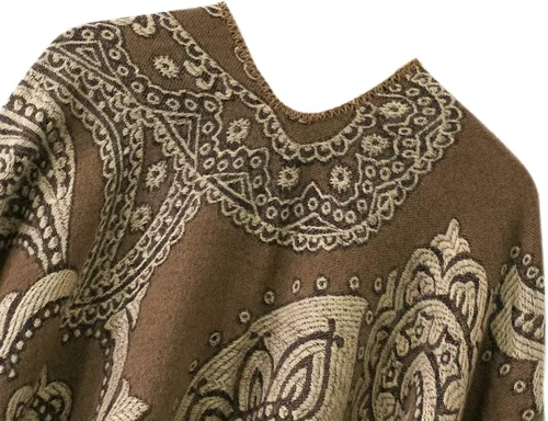 Miniatura 151 de Urban CoCo Poncho de colores para mujer, chal con frente abierto, color en bloques
