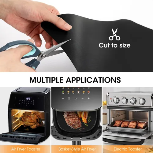 Miniatura 7 de AIEVE Revestimientos para freidora de aire, 4 paquetes de forros de horno de teflón para la parte inferior del horno compatibles con Ninja Foodi