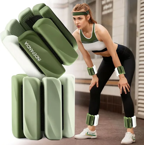 Miniatura 16 de Pesas de muñeca y tobillo para mujeres y hombres, pares de 2 libras/4 libras, brazaletes ajustables de silicona con peso para entrenamientos