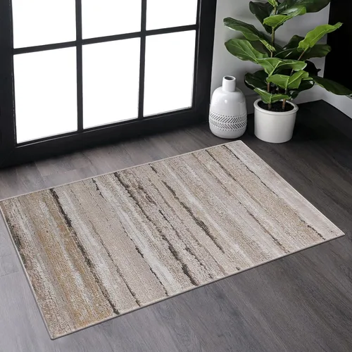Miniatura 32 de NAAR PAYAS Collection - Alfombra de área de 6 x 9 pies, diseño de medallón crema y azul, no se desprende, resistente a las manchas, para sala