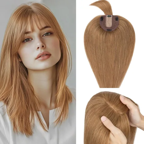Miniatura 162 de Rich Choices Pelucas con topper de cabello para mujeres, cabello humano real 100% Remy, sin flequillo, para mujeres con adelgazamiento en la parte