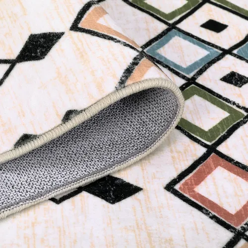 Miniatura 5 de FairOnly Alfombra bohemia abstracta de 2 x 3, para interiores y exteriores, antideslizante, lavable, alfombra pequeña para cocina, dormitorio, baño