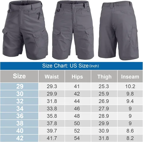 Miniatura 5 de Jessie Kidden Pantalones cortos tácticos para hombre, elásticos, para exteriores, resistentes al desgaste, rasgaduras, parada, trabajo, senderismo