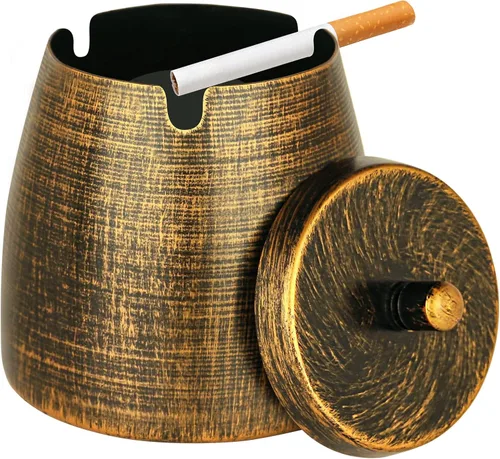 Miniatura 10 de Cenicero para exteriores, cenicero sin humo con tapa para cigarrillos en interiores, ceniceros grandes resistentes al viento/lluvia, cubierta