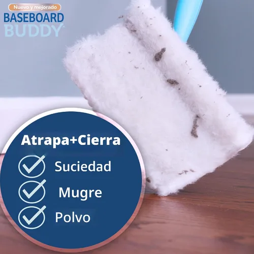 Miniatura 3 de Baseboard Buddy Esencial ligero para la limpieza del hogar, perfecto para zócalos, molduras y paredes, desliza y limpia atrapando y bloqueando