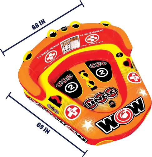 Miniatura 4 de WOW World of Watersports - Inflable de bingo, tabla para remolcar con cabina para sentarse segura. Puntos de remolque adelante y atrás