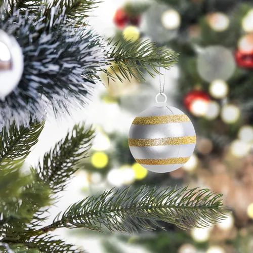 Miniatura 8 de Angoily Tapas de adorno de Navidad, 100 piezas de repuesto para adornos de Navidad, accesorios de bolas para colgar creativamente con soporte