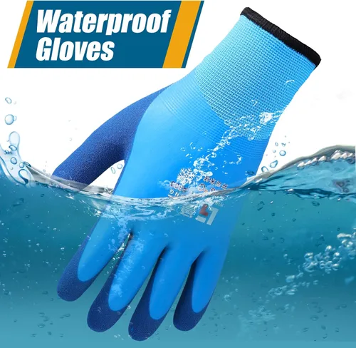 Miniatura 4 de Guantes de trabajo de invierno impermeables para hombre Guantes térmicos aislados Guantes cálidos de congelador para trabajo en clima frío