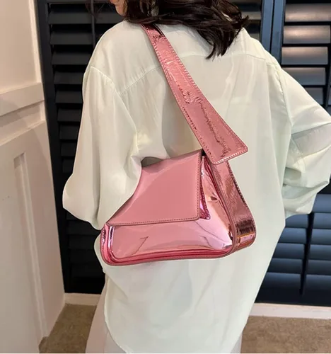 Miniatura 2 de Bolso de noche para mujer, bolso de mano Y2k, plateado brillante, bolso de mano, bolso de fiesta, lindo bolso metálico