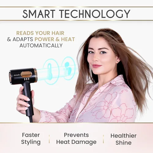 Miniatura 3 de ELLA BELLA® Secador de pelo profesional de plasma inteligente con difusor • Tecnología avanzada de plasma Secador de soplado • Control inteligente