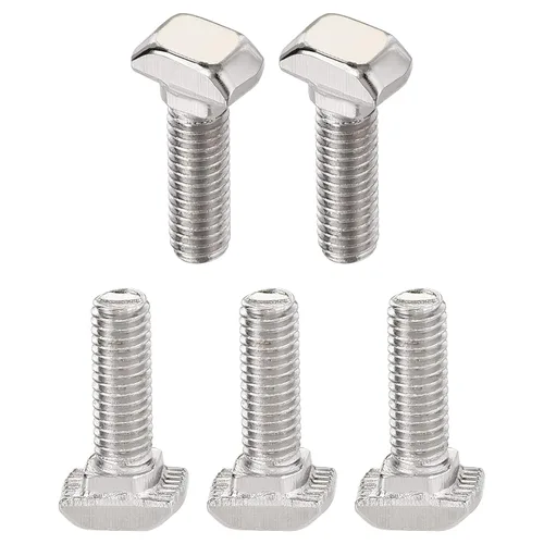 Miniatura 9 de DTGN Tornillo deslizante M5x12mm (DXL) con ranura en T – 8 unidades – Bueno para la industria de la construcción – Tornillos en forma de T de acero