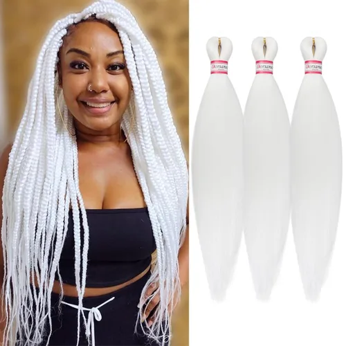 Miniatura 60 de Extensiones de cabello para trenzar preestiradas, color negro, 12 pulgadas, 8 paquetes de cabello natural para trenzar, fácil trenza, ajuste de agua