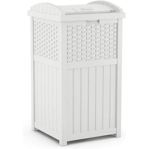 Miniatura 12 de Suncast Cubo de basura comercial para exteriores de 33 galones con escondite con tapa para bolsas de basura de 30 a 33 galones para garaje, patio