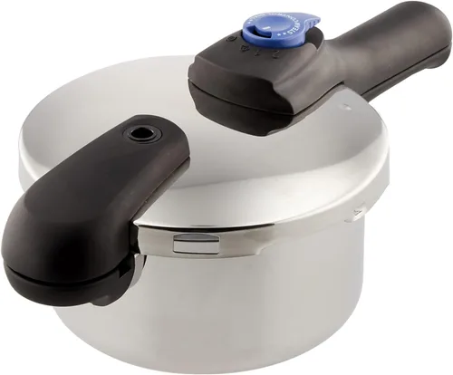 Pearl Metal HB-2055 - Olla a presión, acero inoxidable, 0.6 gal (2.5 L), conmutable, con una sola mano, ahorra tiempo, compatible con inducción,
