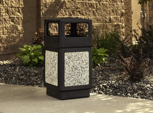 Miniatura 4 de Safco Canmeleon - Bote de basura comercial de 38 galones, para uso en interiores y exteriores, duradero y resistente a la intemperie con paneles