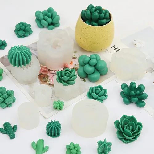 Miniatura 3 de 9 moldes de silicona para suculentas, moldes de resina de flores de cactus 3D, moldes de arcilla de cactus, molde de pastel de flores, moldes