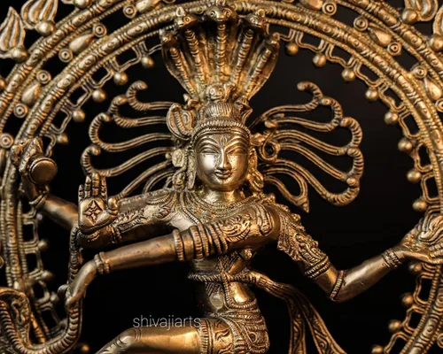 Miniatura 6 de SHIVAJIARTS Dancing Shiva Nataraja Estatua grande, estatua de Shiva Natraj bailarín, escultura de latón de 22.0 in, escultura de señor Shiva